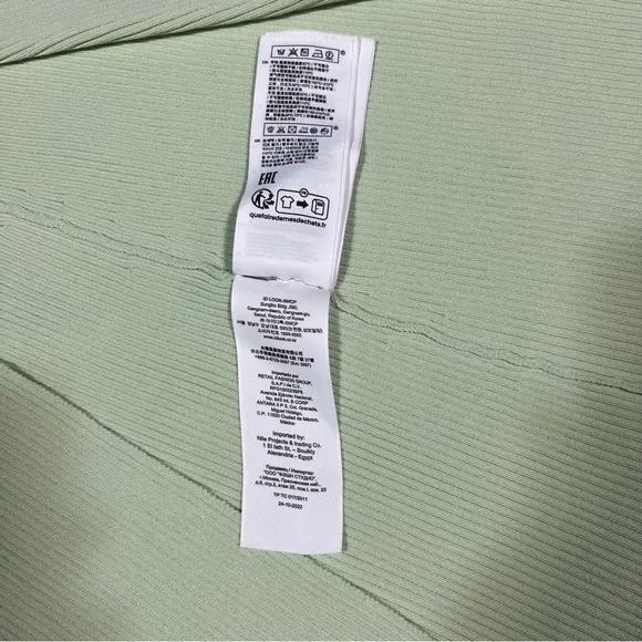 Maje Pastel Green Ribbed Knit Tie Back Midi Dress 38 - Picture 8 of 15